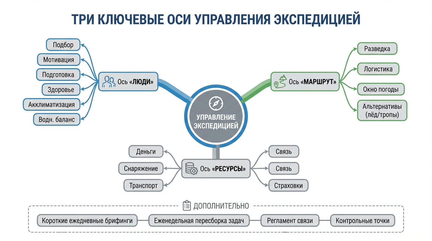 три оси управления экспедицией